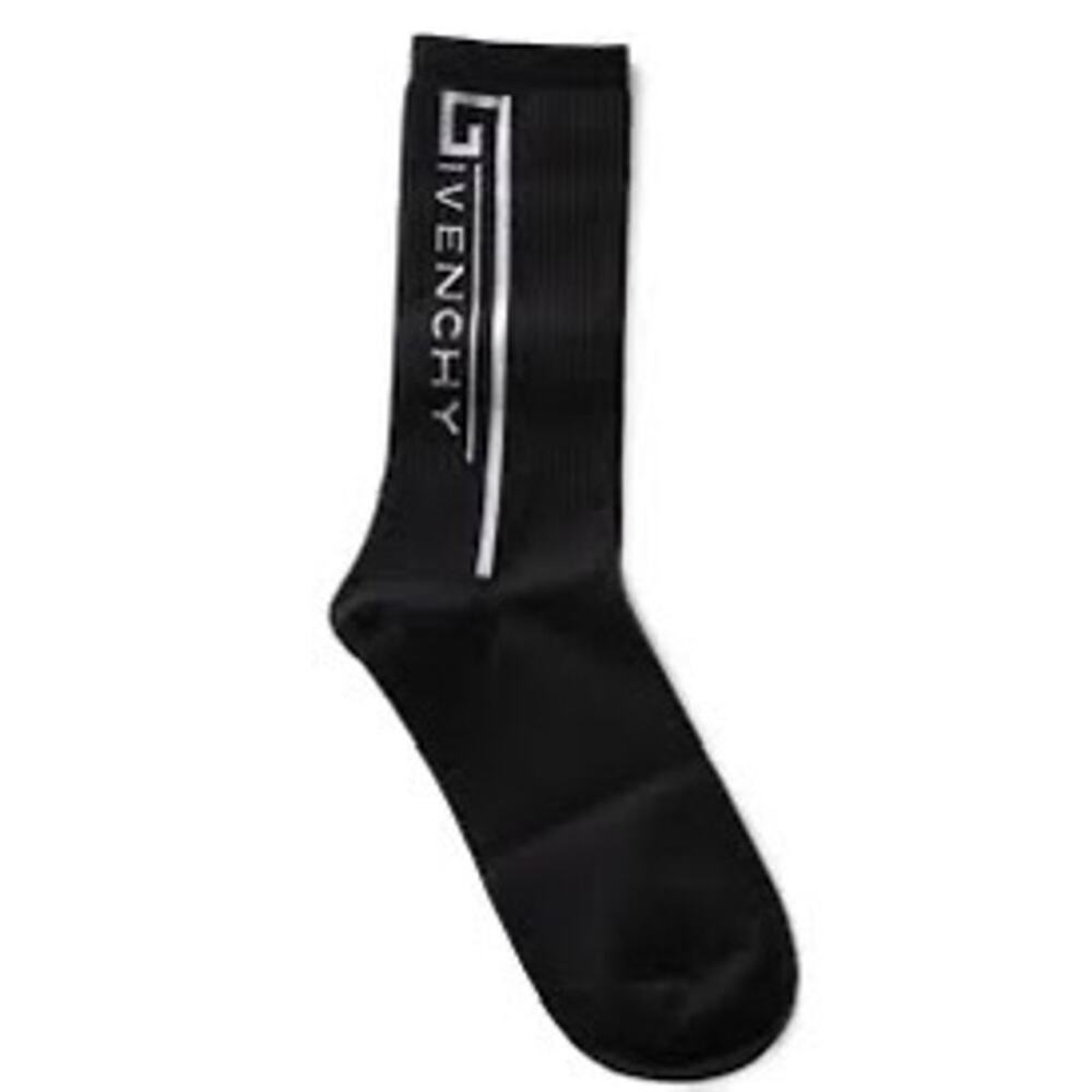 Givenchy NWT Logo Intarsia Stretch Cotton Blend Socks in Black Size 43-46